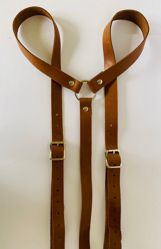 Genuine Leather Suspenders